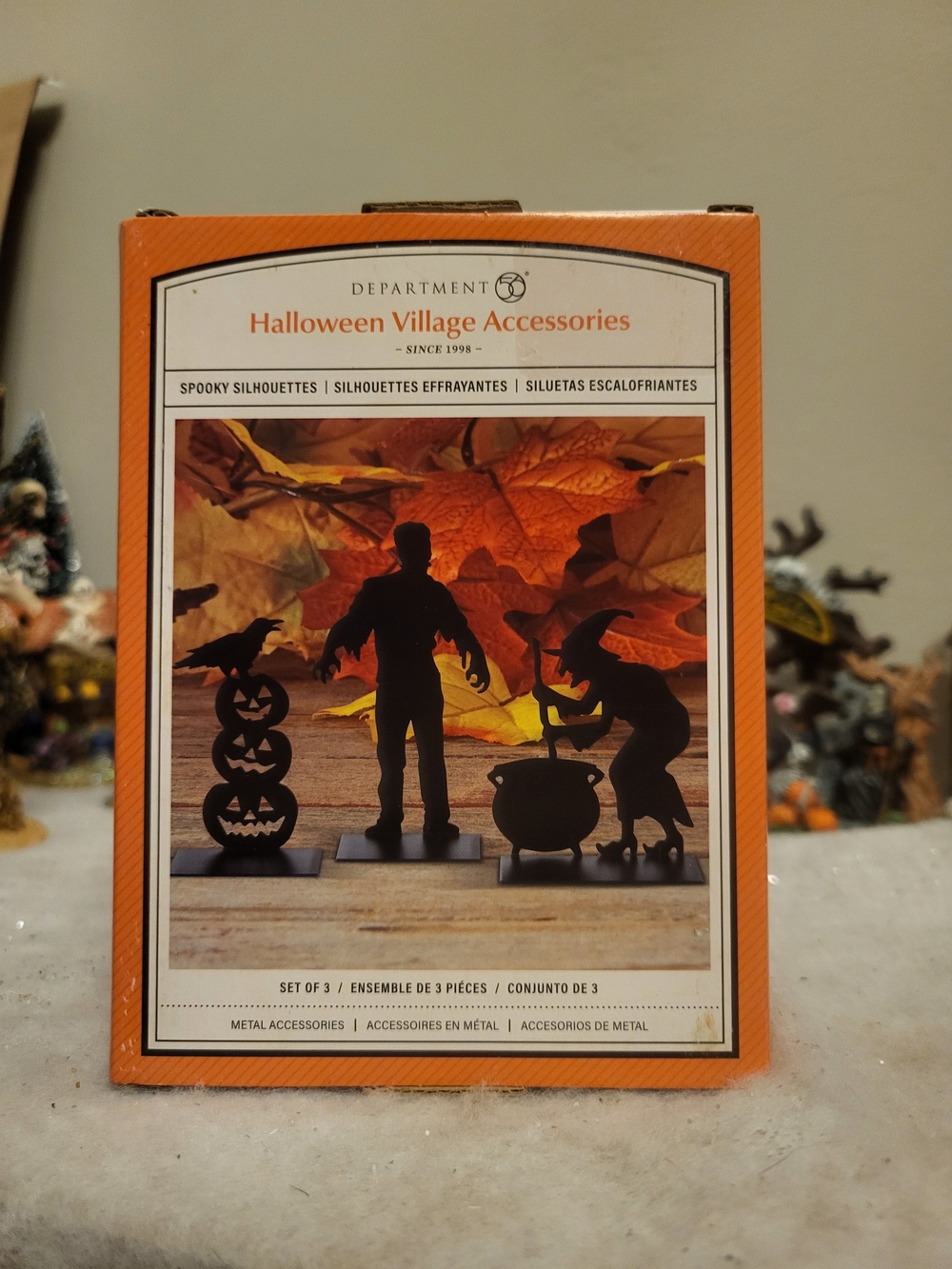 Department 56 Halloween Village Spooky Silhouettes Set of 3 6011479 NIB